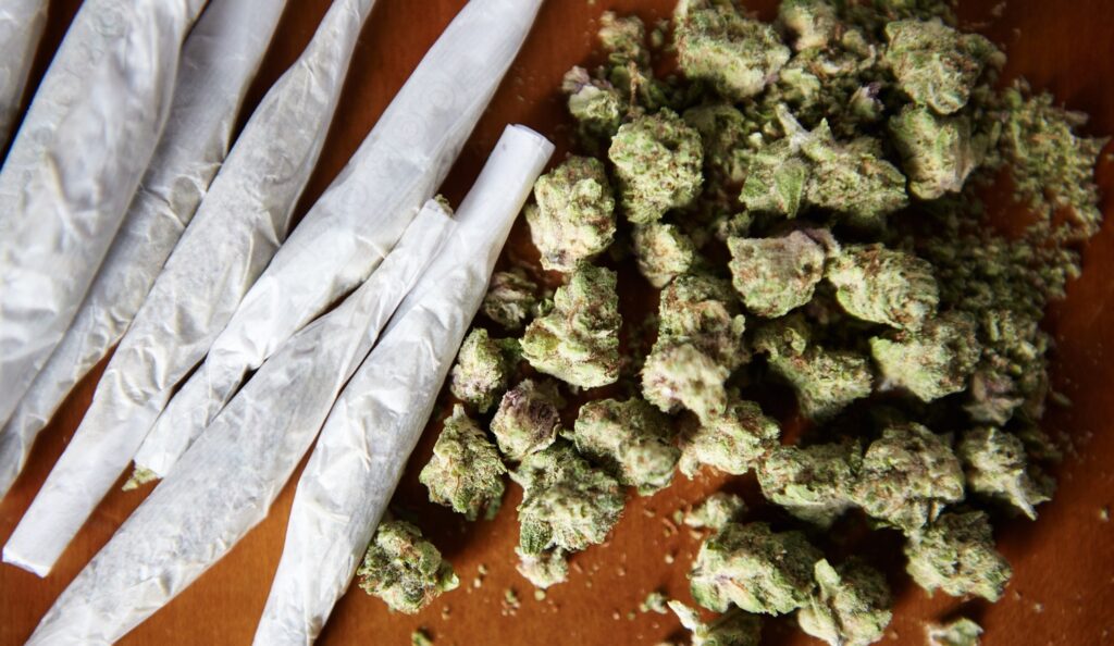 THC and CBD Marijuana with Joints
